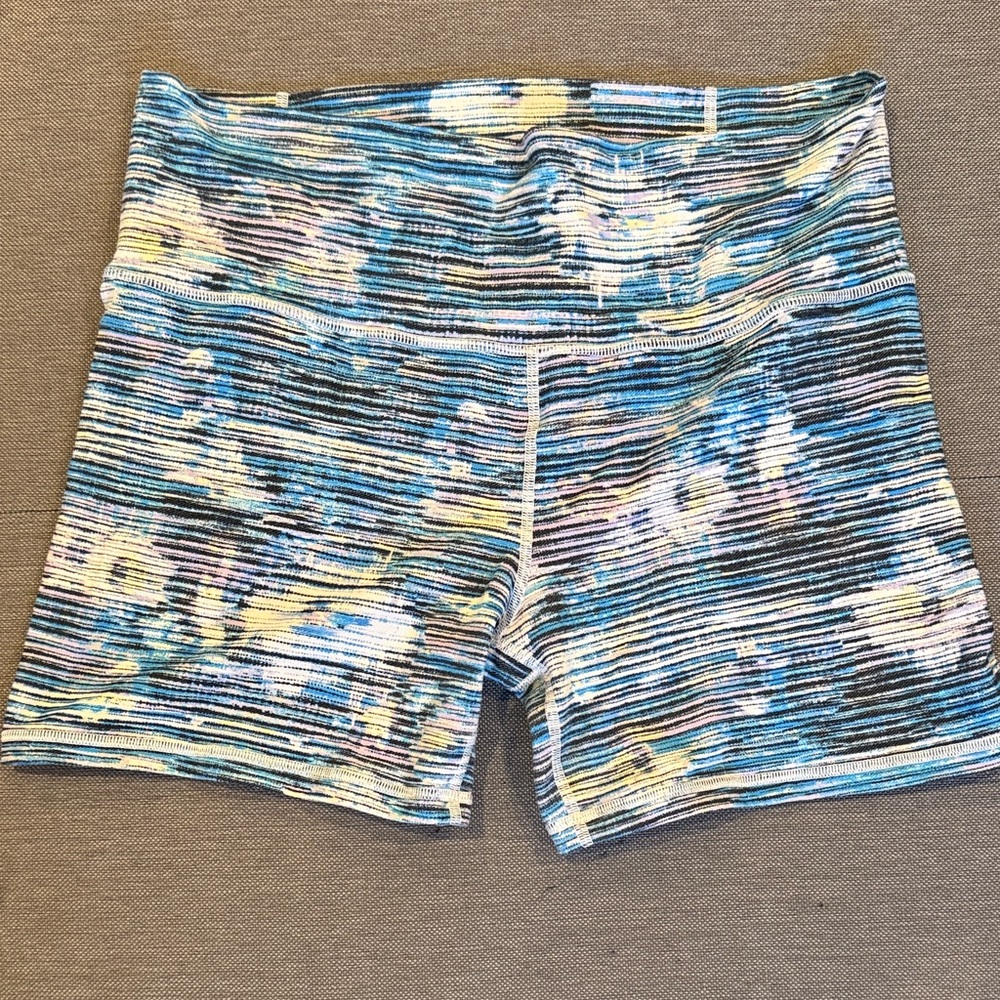 lululemon Blue Floral Bike Shorts